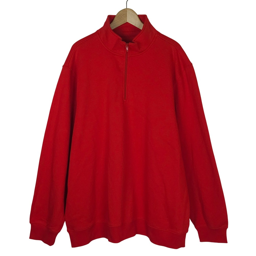 Sport-Tek Men's 3XL 1/4 Zip Sweatshirt Red ST253 Heavyweight Fleece Pullover Big